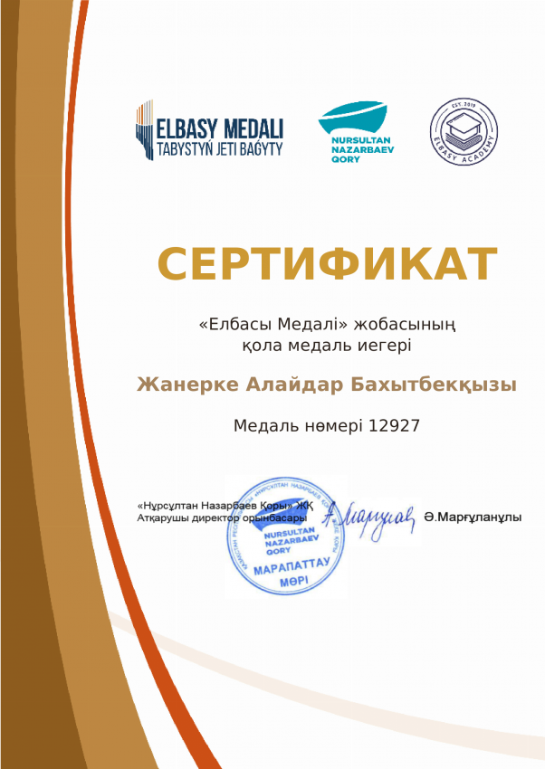 Ел басы медальінің иегерлері